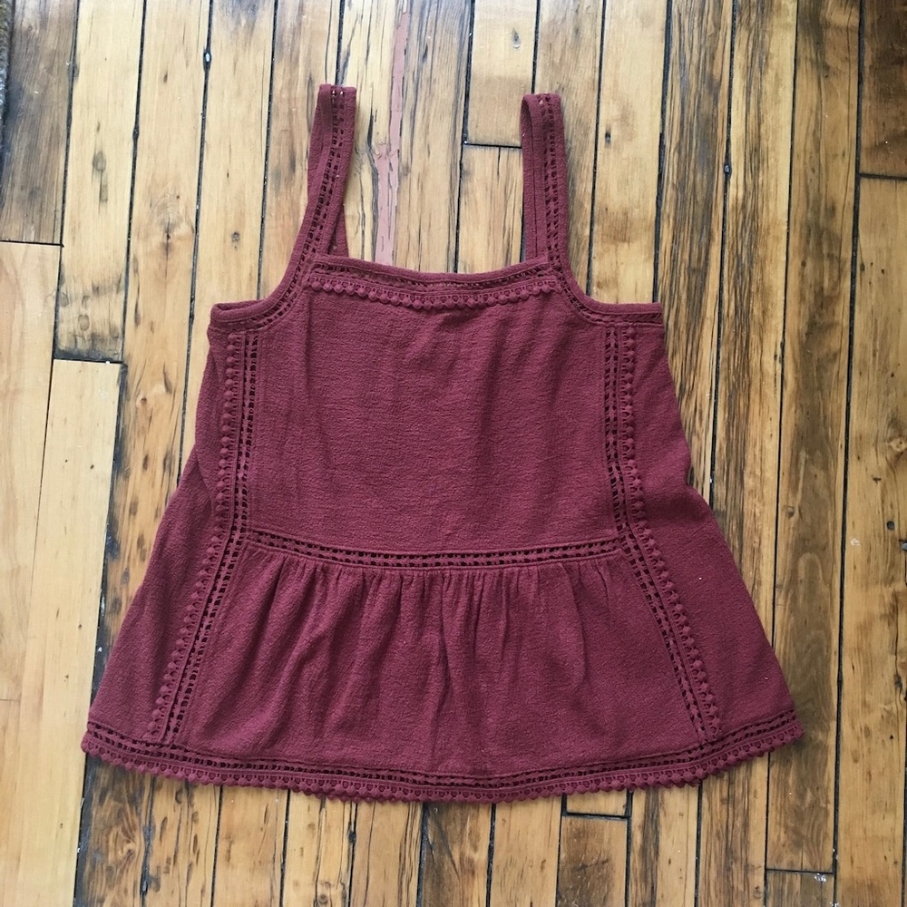 J. Crew Embroidered Trim Tank in Textured Crepe
